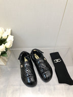 CHUNKY PLATFORM SHEARLING SLIPPER BLACK LAMBSKIN