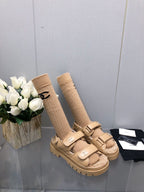DAD SANDAL YELLOW CREAM LAMBSKIN