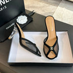 Double C High Heel Black Lambskin