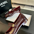 mary jane flat Red Wine patent calfskin