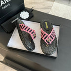 Double C Hottest Knit Flip-Flops Black Pink