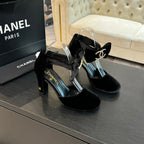 HIGH MARRY JANE IN BLACK VELVET