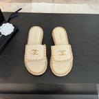CC Logo Mule Sandal 20mm White Lambskin 183980