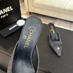 HIGH HEEL MULE 65 MM IN MO GRAY FELT COTH