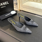 HIGH HEEL MULE 65 MM IN MO GRAY FELT COTH