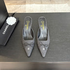 HIGH HEEL MULE 65 MM IN MO GRAY FELT COTH