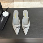 HIGH HEEL MULE 65 MM IN DOVE GRAY FELT COTH