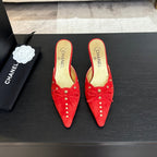 HIGH HEEL MULE 65 MM IN CANDY RED SUEDE