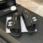 SLIDE IN BLACK DENIM FABRIC 45 MM
