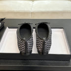BALLET FLATS IN CHARCOAL BLACK MONOGRAM DENIM