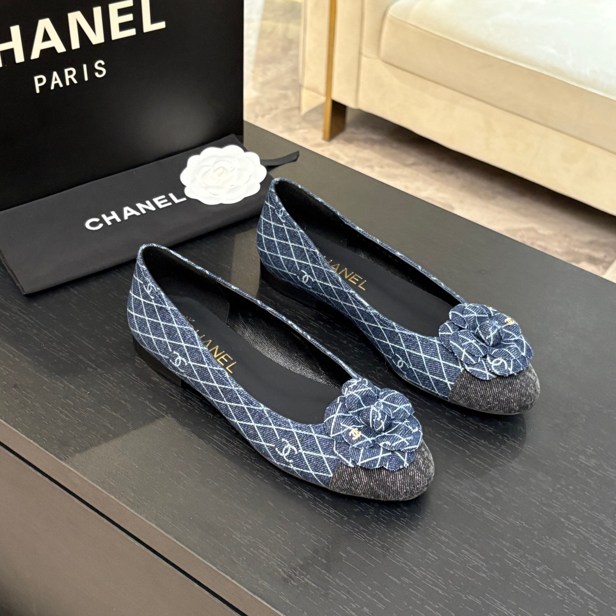 CAMELLIA BALLERINAS BLUE DENIM