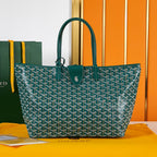 saint louis pm 34cm green canvas chevroches calfskin