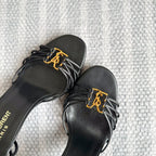 YSL HIGH HEEL 90MM IN BLACK CALFSKIN GOLD HARDWARE