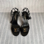 YSL HIGH HEEL 90MM IN BLACK CALFSKIN GOLD HARDWARE