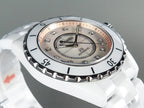 J12 Automatic White Ceramic Diamond Numerals Pink Mop Dial