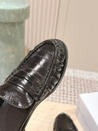 YSL 25S LOAFER MULE IN BLACK GLOSSY CALFSKIN