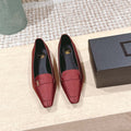 YSL 25S SAINT LAURENT POPPY BALLET FLATS IN  RED SILK