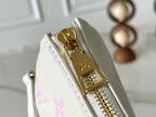 COUSSIN BB 21 IN WHITE MONOGRAM EMBOSSED LAMBSKIN GOLD HARDWARE