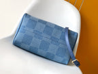 LV Speedy 30 Bandoulière Blue Cotton with 3D Damier Denim GHW