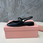 SMALL SQUARE HEAD MARY JANE SANDAL BLACK CALFSKIN