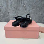 SMALL SQUARE HEAD MARY JANE SANDAL BLACK CALFSKIN