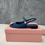 SMALL SQUARE HEAD MARY JANE SANDAL NAVY BLUE CALFSKIN