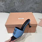 BLACK HIGH HEEL WITH AZURE BLUE STRAPS