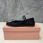 BALLET FLAT SHOES BLACK GLOSSY SHEEPSKIN
