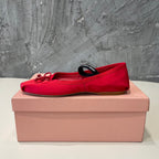 BALLET FLAT SHOES CRIMSON COLOR GLOSSY SHEEPSKIN
