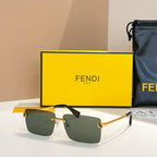 SKY RIMLESS RECTANGULAR FRAME SUNGLASSES FE40165U IN METAL
