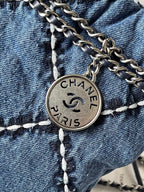 CC MINI 20 CROSSBODY BAG IN BLUE DENIM WITH CHAIN