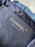 CC MINI 20 CROSSBODY BAG IN BLUE DENIM WITH CHAIN