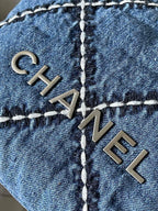 CC MINI 20 CROSSBODY BAG IN BLUE DENIM WITH CHAIN