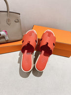 HM 25S HIGH WEDGE SANDALS IN DARK ORANGE LAMBSKIN STYLE 33