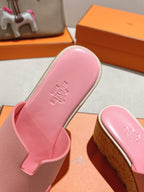 HM 25S HIGH WEDGE SANDALS IN PINK LAMBSKIN STYLE 31
