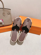 HM 25S HIGH WEDGE SANDALS IN DUSTY ROSE BROWN LAMBSKIN STYLE 19