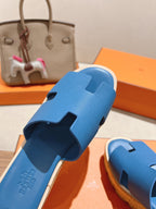 HM 25S HIGH WEDGE SANDALS IN BLUE LAMBSKIN STYLE 14