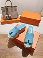 HM 25S HIGH WEDGE SANDALS IN SKY BLUE LAMBSKIN STYLE 8