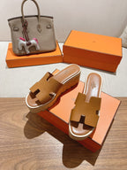 HM 25S HIGH WEDGE SANDALS IN BROWN LAMBSKIN STYLE 6