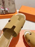 HM 25S HIGH WEDGE SANDALS IN LIGHT BROWN LAMBSKIN STYLE 2