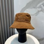MM BUCKET IN BURNT ORANGE VELVET WITH LOGO