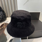 MM BUCKET IN BLACK VELVET WITH LOGO