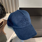 MM BASEBALL CAP IN NAVY BLUE VELVET