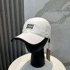 MM BASEBALL CAP IN WHITE AND BLACK FABRIC STYLE 1