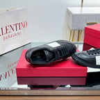 VALENTINO 25S UPVILLAGE SNEAKERS IN BLACK MIX WHITE LAMBSKIN