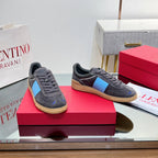 VALENTINO 25S UPVILLAGE SNEAKERS IN DARK GREY MIX BLUE SUEDE