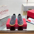 VALENTINO 25S UPVILLAGE SNEAKERS IN DARK GREY MIX BLUE SUEDE