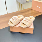 FUR SLIPPER BEIGE