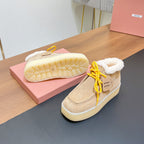 CHUKKA BOOTS IN BEIGE SUEDE WITH WOOL LINING