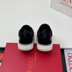 VALENTINO 25S RUNBOOT SNEAKERS IN BLACK SUEDE AND LAMBSKIN